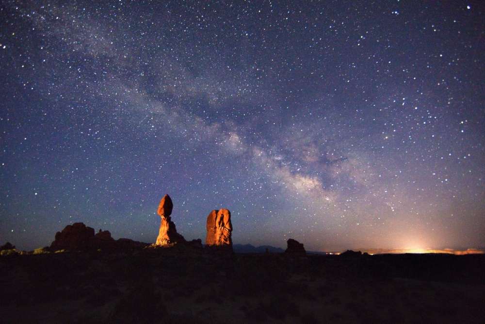 Via Lattea su Balanced Rock
