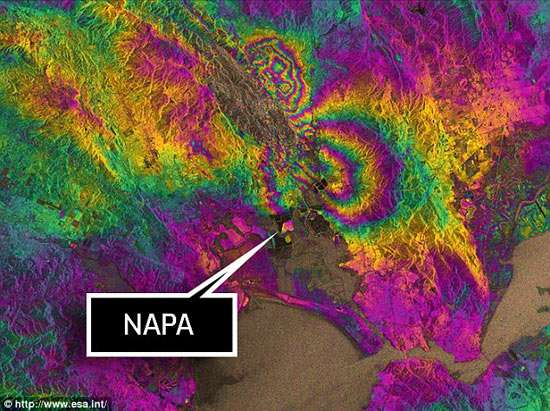 mappa terremoto napa
