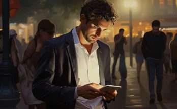 uomo osserva smartphone