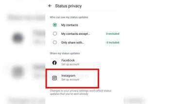 WhatsApp condivisione status
