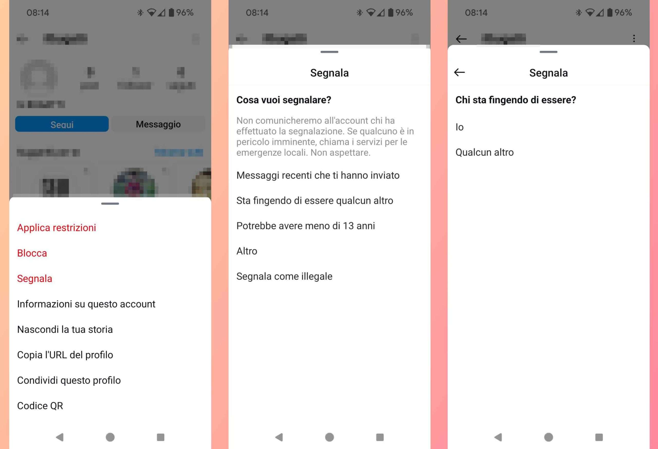 Segnalare profilo instagram guida