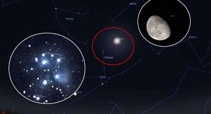 Bacio luna pleiadi