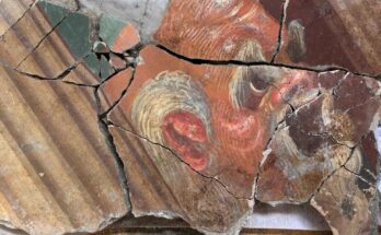 maschera di Pappus Pompei villa di Poppea