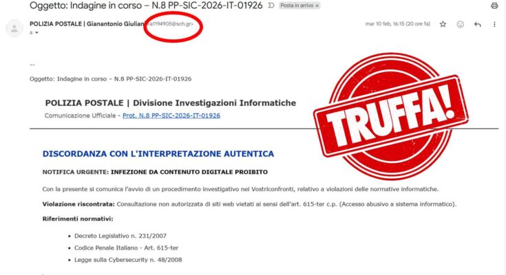 Mail Polizia Postale truffa