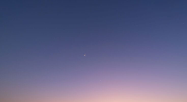 congiunzione luna marte mercurio