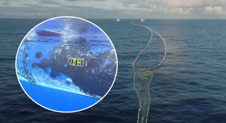 barriera nell'oceano contro la plastica