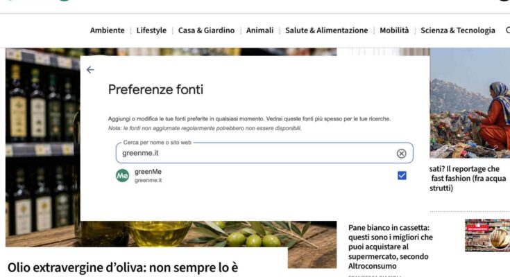 preferenze fonti