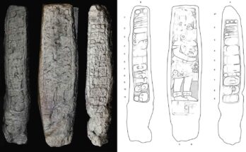 Stele 46. Lato sinistro, facciata frontale e lato destro